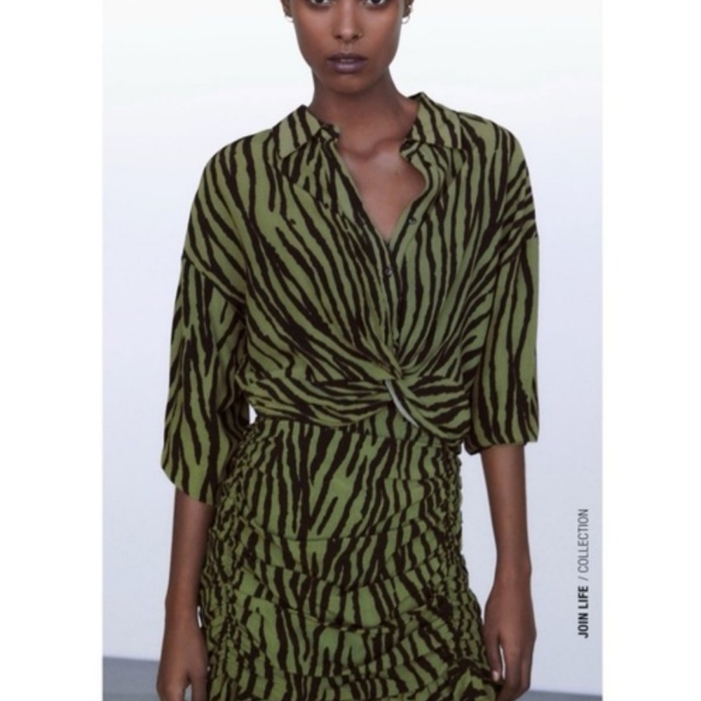 NWT Zara zebra print crop top - Picture 2 of 11